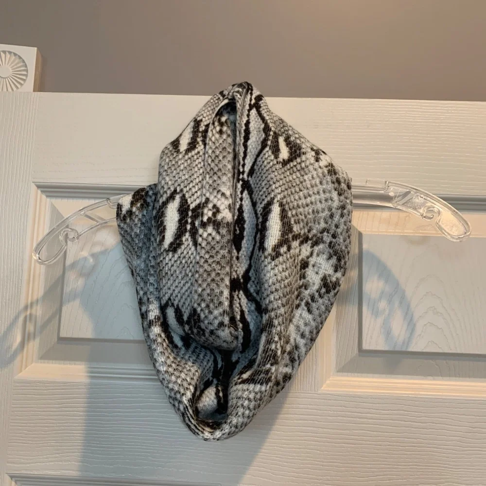 Michael Kors Gray Snakeprint Infinity Scarf